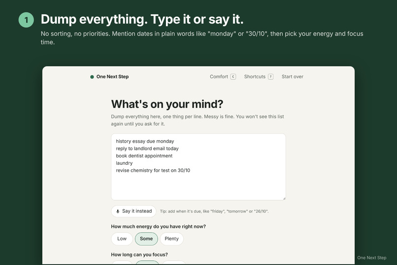 One Next Step – screenshot 1