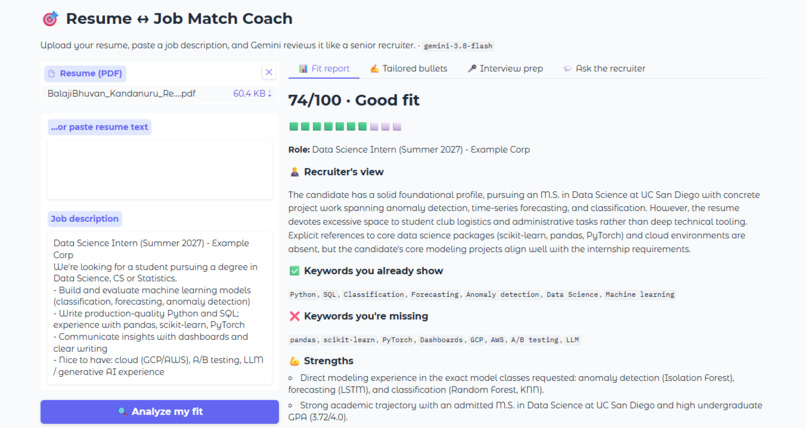 ResumeMatch Coach – screenshot 1