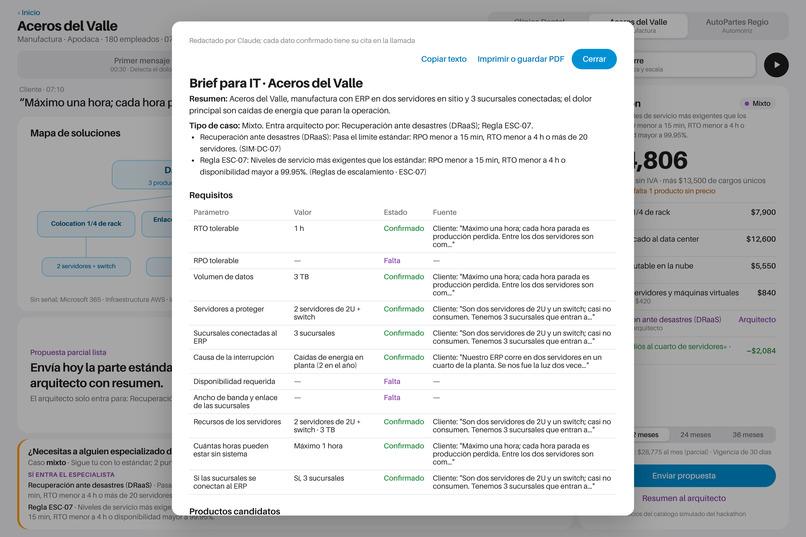 Alestra Copilot Sales Agent – screenshot 3