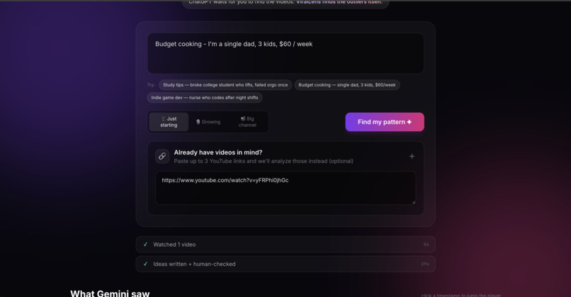 ViralLens: Generating Non AI YouTube ideas from Inspirations – screenshot 3