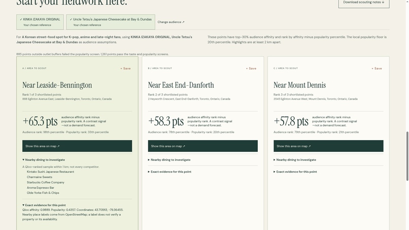 Sitebrief: Data-backed site selection for restaurants – screenshot 3