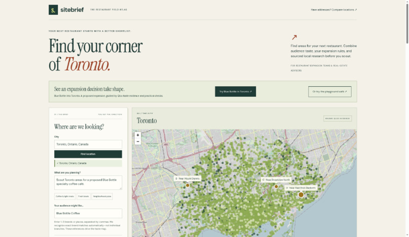 Sitebrief: Data-backed site selection for restaurants – screenshot 2