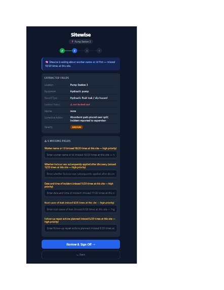 Sitewise – screenshot 2