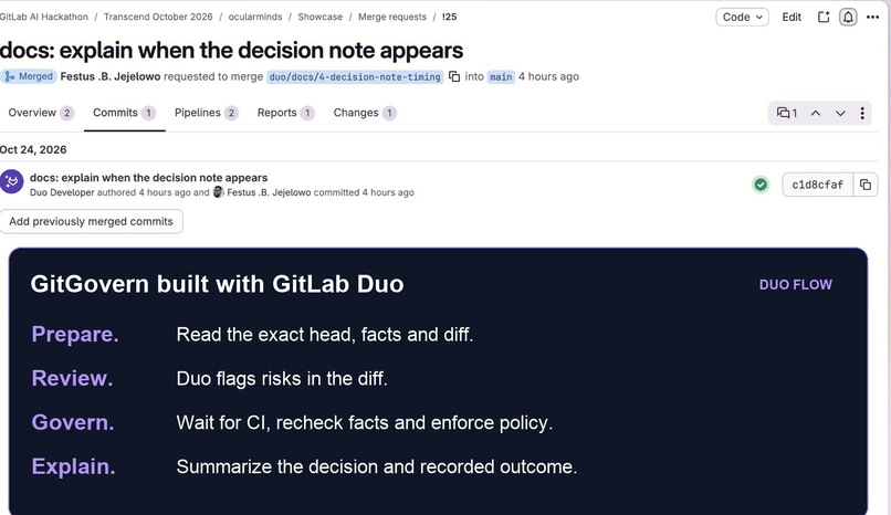 GitGovern built with GitLab Duo – screenshot 1