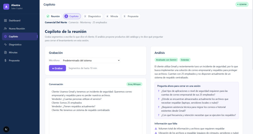 Alestra Sales Copilot – screenshot 3