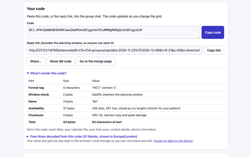 WhenCode – screenshot 3