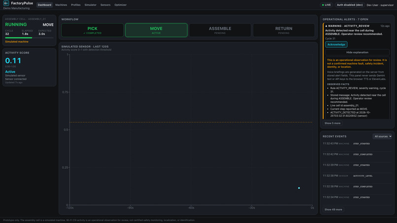 FactoryPulse: Smart Assembly Cell Intelligence – screenshot 3