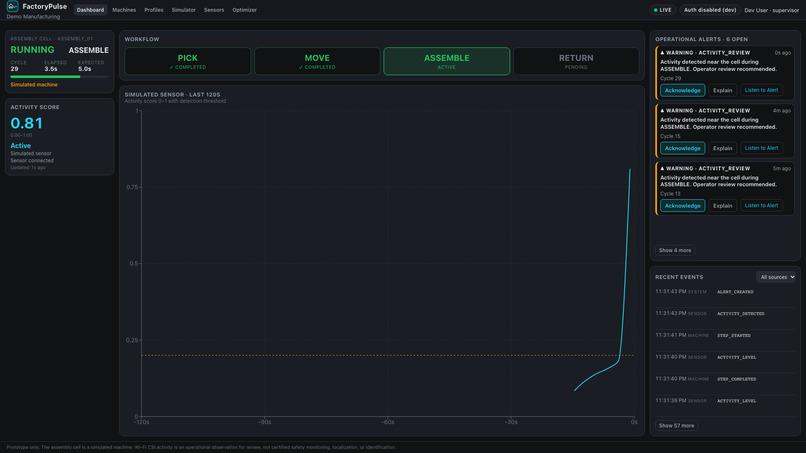 FactoryPulse: Smart Assembly Cell Intelligence – screenshot 1
