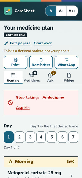 CareSheet – screenshot 1