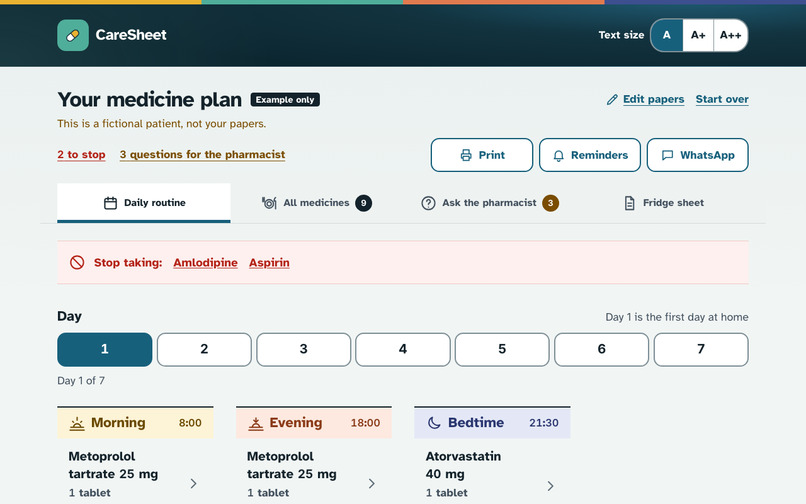 CareSheet – screenshot 3