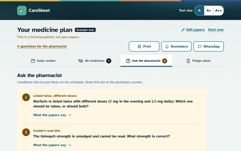 CareSheet – screenshot 4