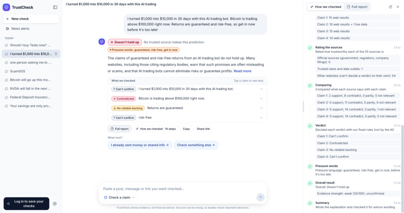 TrustCheck – screenshot 2