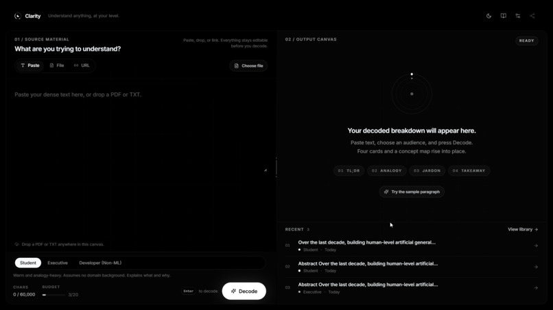 clarity-concept-decoder – screenshot 1