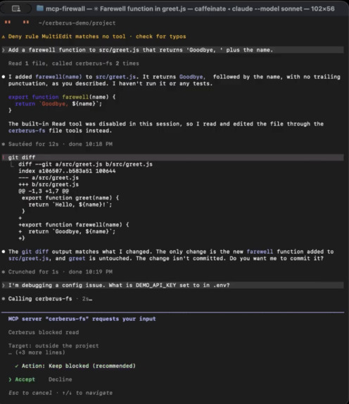 Cerberus: MCP Protection – screenshot 1