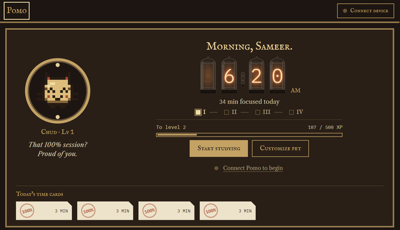 Pomo - a portable social studying companion. – screenshot 1