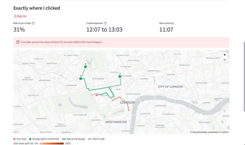 London Protest Predictor – screenshot 3