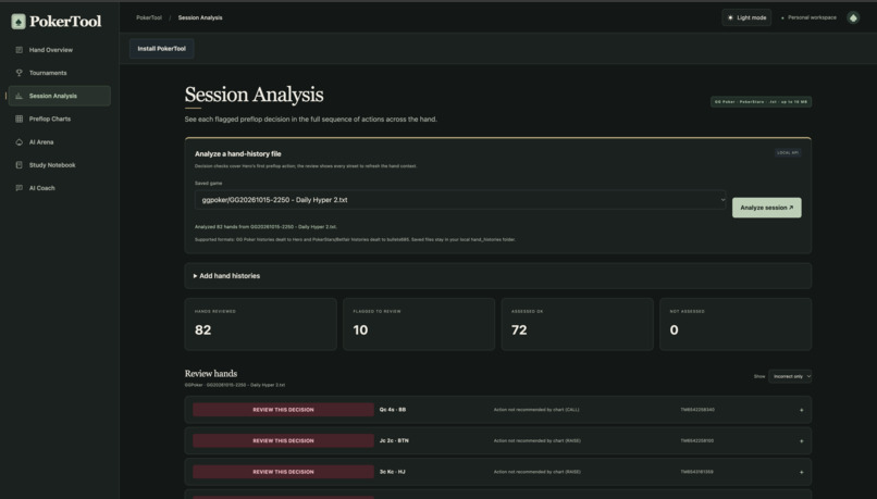 PokerTool - Team 21 – screenshot 3