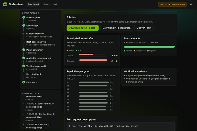 SiteMortem – screenshot 6