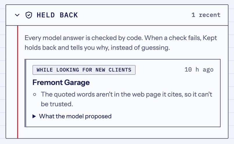 Kept – screenshot 1