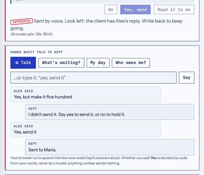 Kept – screenshot 2
