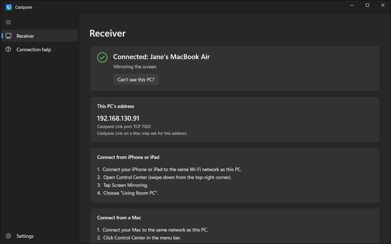 Castpane – screenshot 1