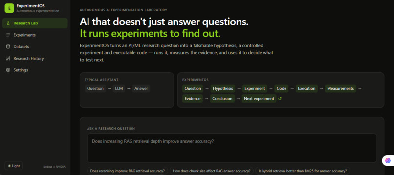 ExperimentOS – screenshot 1