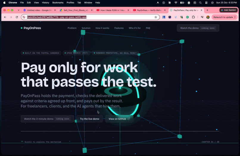 PayOnPass — Verify-Before-Release Gateway – screenshot 1