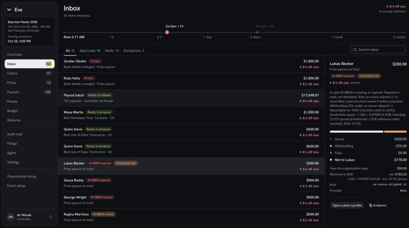 Eve: event finances handled – screenshot 2