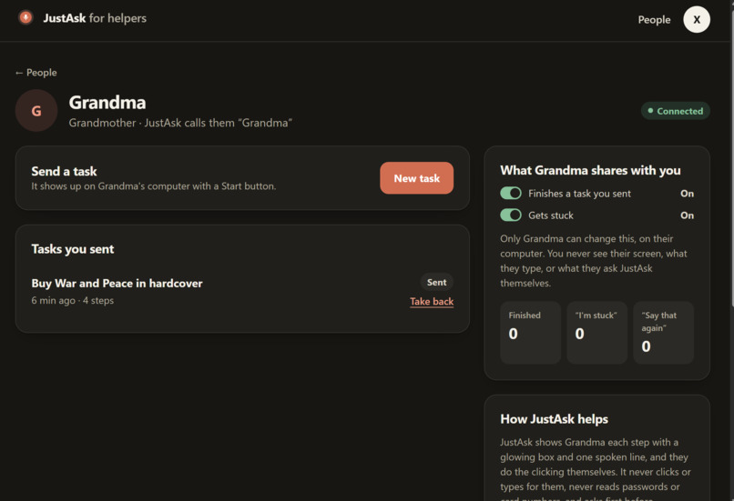 JustAsk – screenshot 1