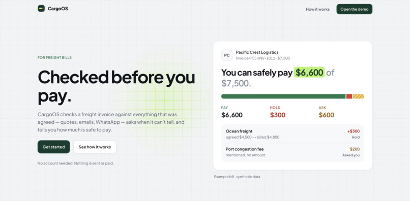 CargoOS – screenshot 1