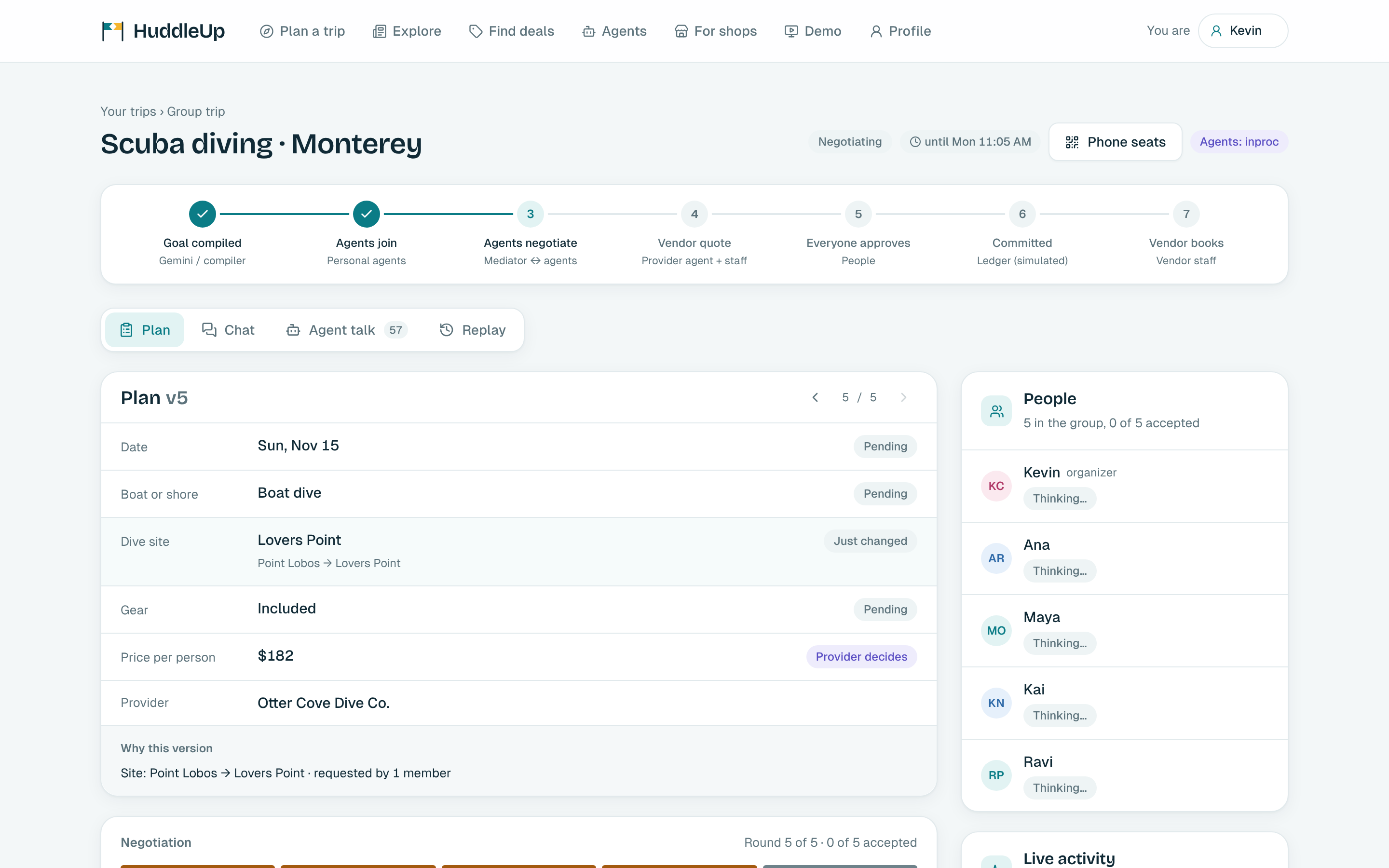 HuddleUp: AI agents that plan and haggle your group trips | Devpost
