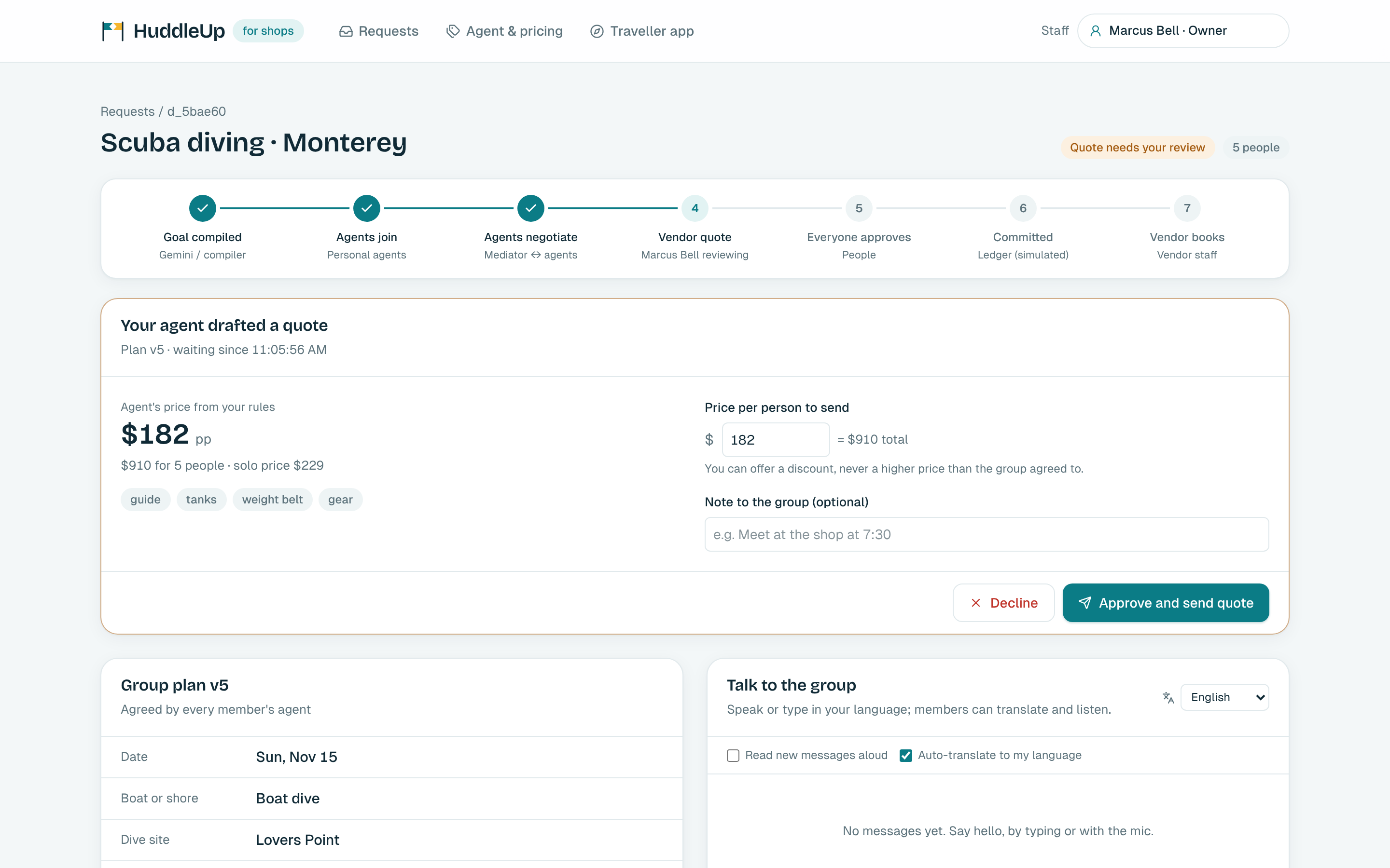 HuddleUp: AI agents that plan and haggle your group trips | Devpost