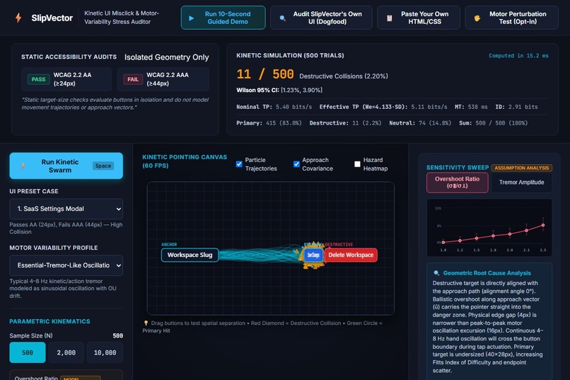 SlipVector: Browser-Native Kinetic UI Auditor – screenshot 2