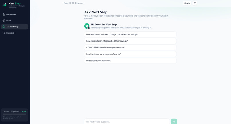 NextStep – screenshot 1