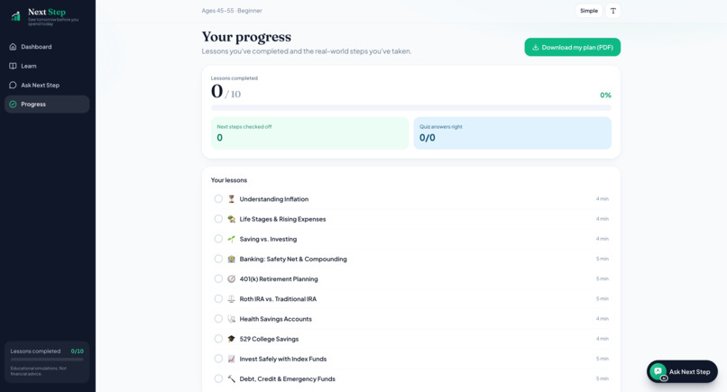 NextStep – screenshot 2