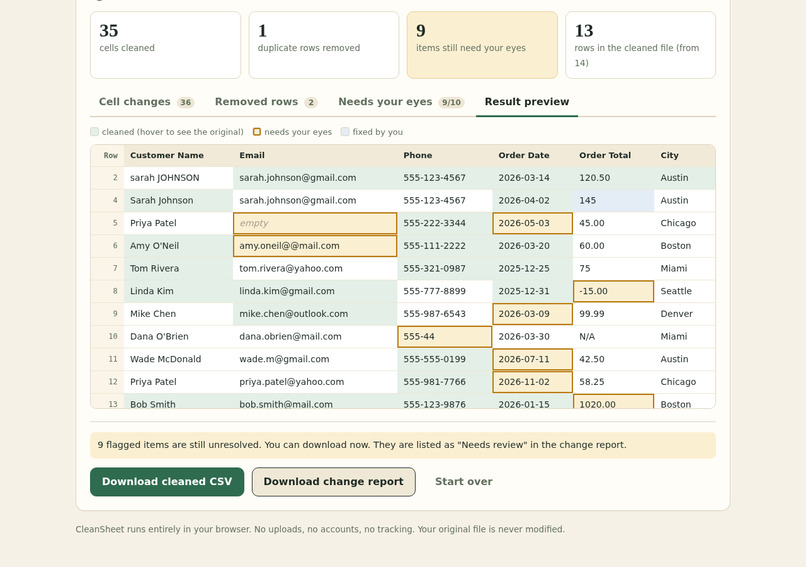 CleanSheet – screenshot 4