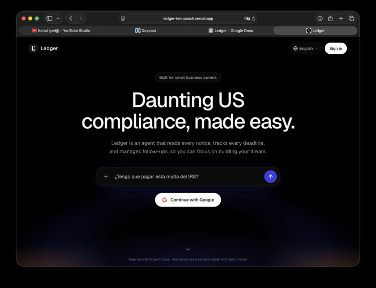 Ledger – screenshot 1