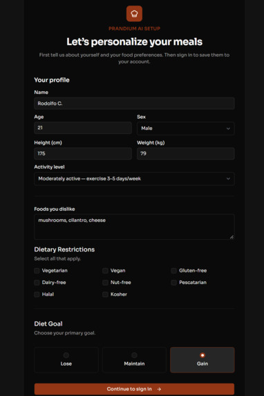 Prandium AI – screenshot 3