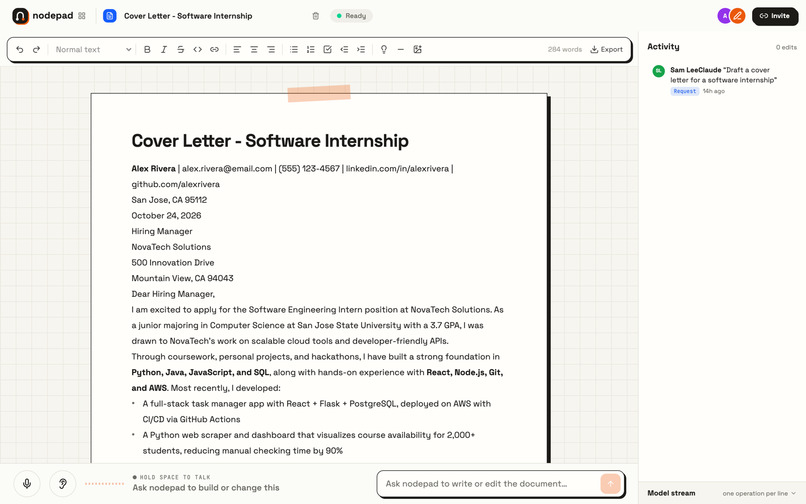 NodePad – screenshot 3