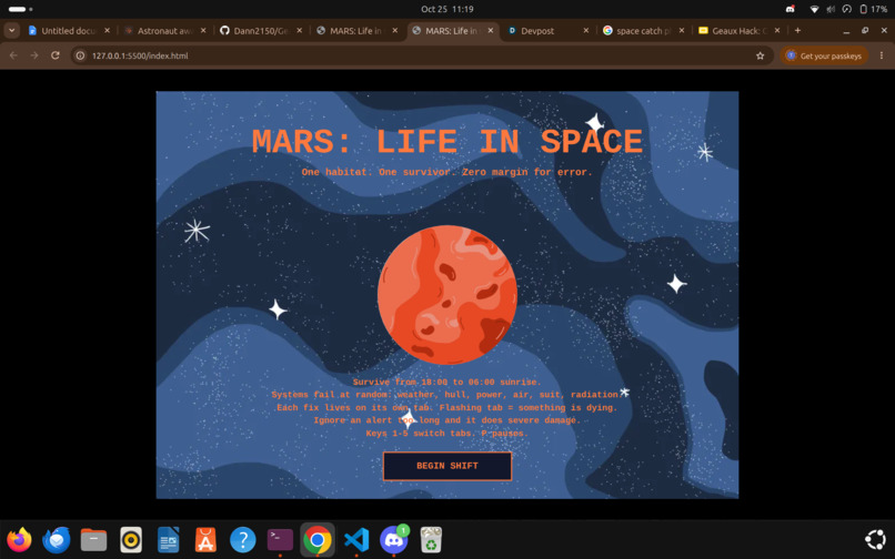 Mars : life in space – screenshot 1