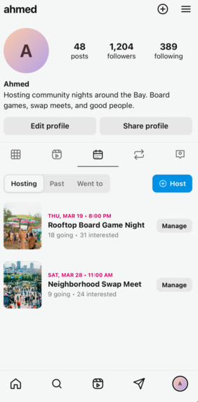 Instagram Events – screenshot 1