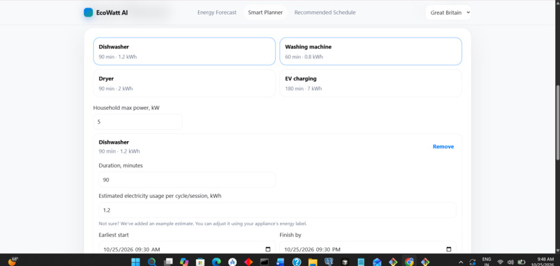 EcoWatt AI – screenshot 2
