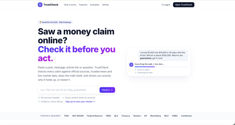TrustCheck – screenshot 1