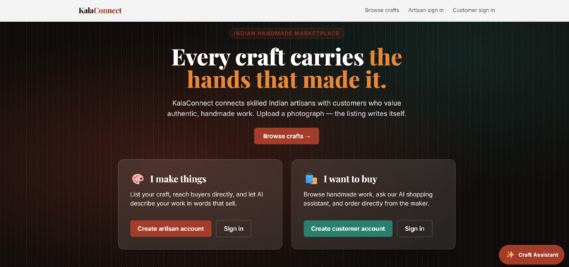 KalaConnect – AI-Powered Artisan Marketplace  – screenshot 1