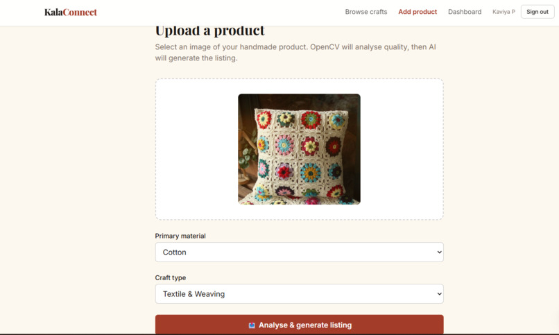 KalaConnect – AI-Powered Artisan Marketplace  – screenshot 3