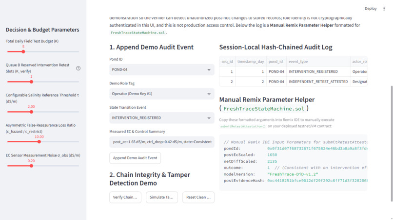 FreshTrace: Bayesian EVSI Post-Cyclone Water Retesting – screenshot 5