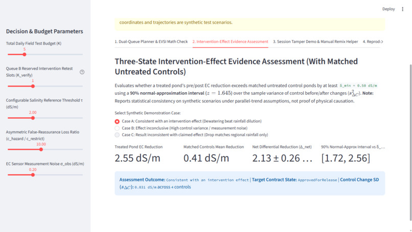 FreshTrace: Bayesian EVSI Post-Cyclone Water Retesting – screenshot 7