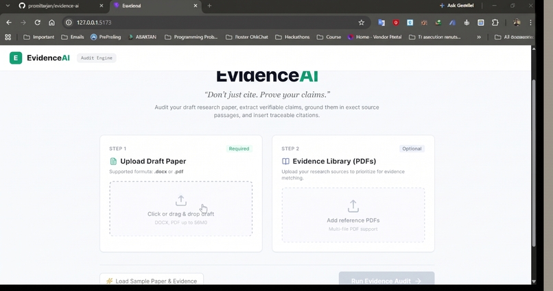 EvidenceAI: Academic Evidence Auditor – screenshot 1