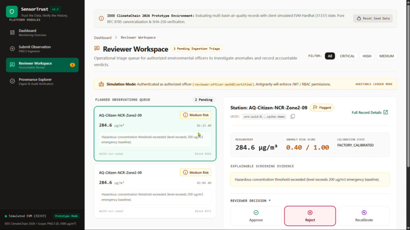 SensorTrust: Environmental Data Integrity – screenshot 3