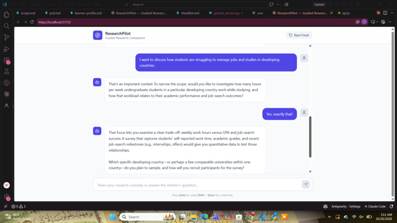 ResearchPilot: AI Research Planning Mentor – screenshot 2